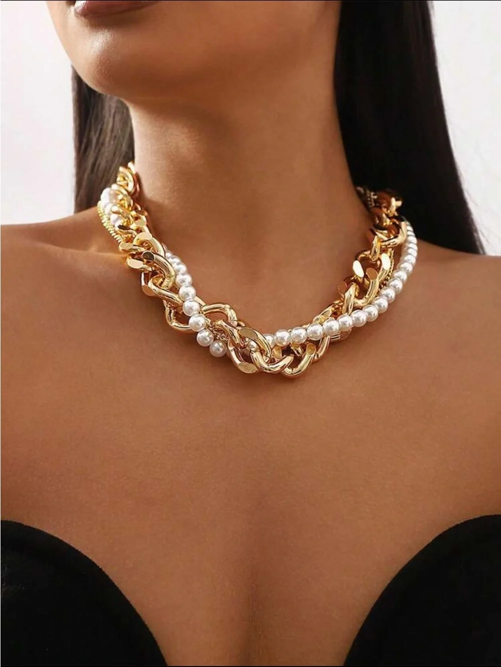 Gold Pearl-Accent Statement Necklace - Women Jewelry